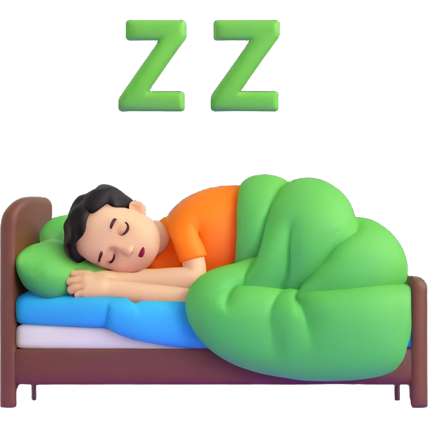 boy sleeping peacefully with Z symbols representing snoring emoji