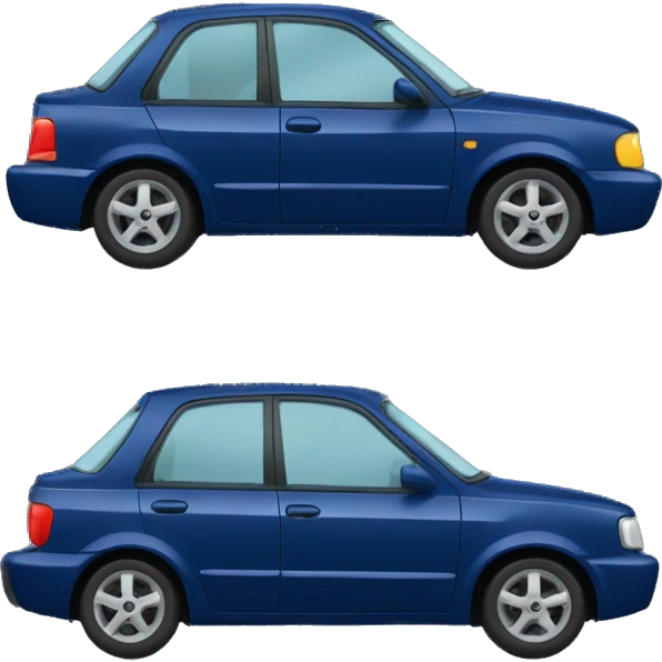 A dark blue car with an inscription АВТОСТАТУС emoji