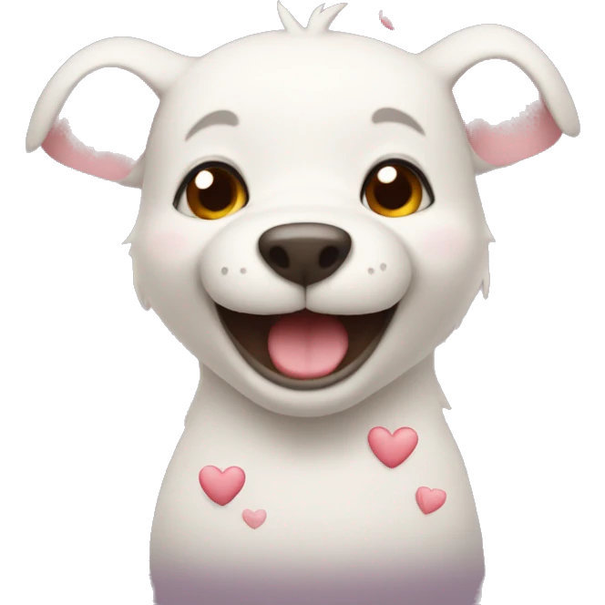 Happy animal with the little hearts emoji