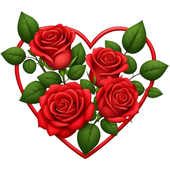 Cœur avec des roses  emoji