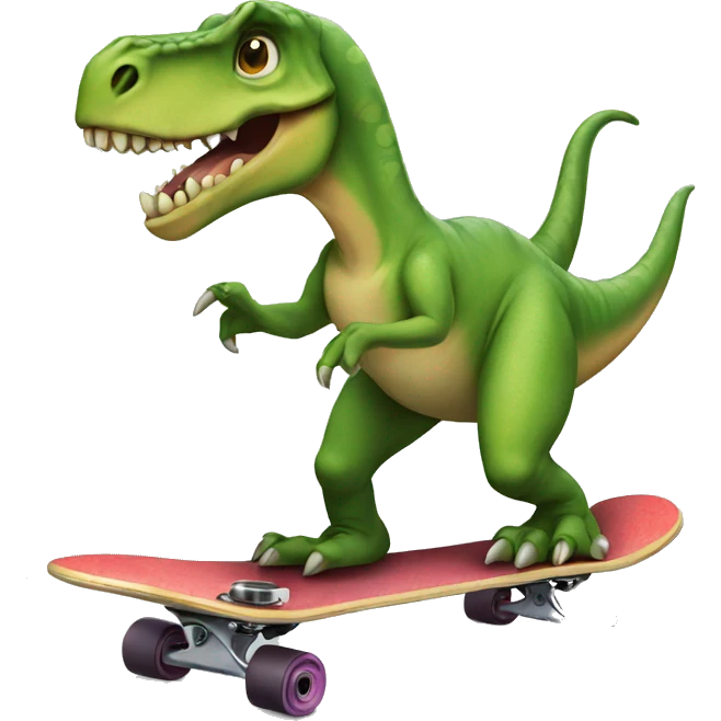 Dinosaur on skateboard  emoji