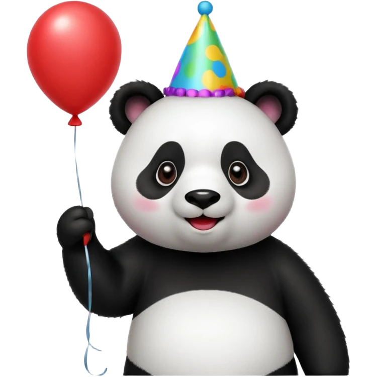 Panda with party hat and balloon emoji