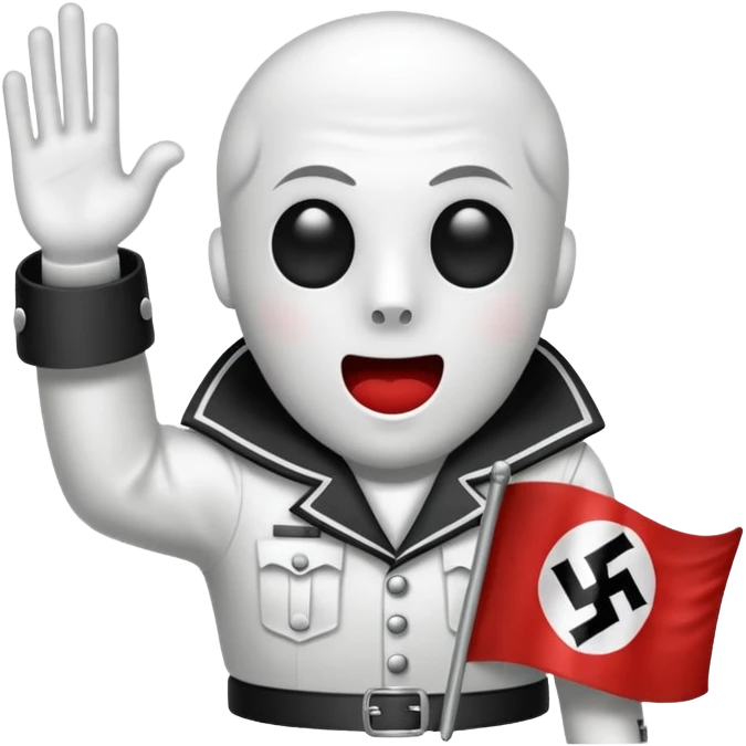 A ghost siéging heil with nazi band on arm emoji