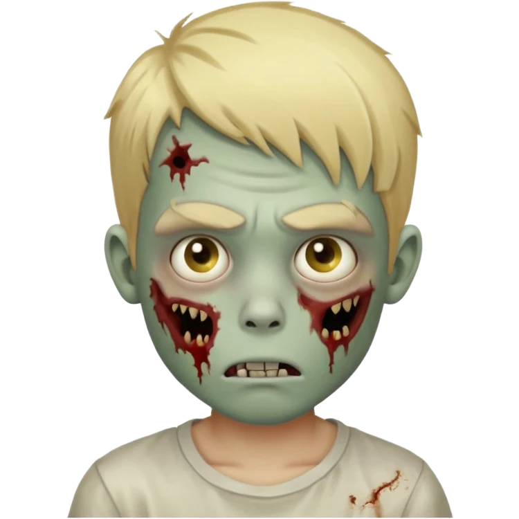 boy zombie with blonde hair no expressions Defined face emoji