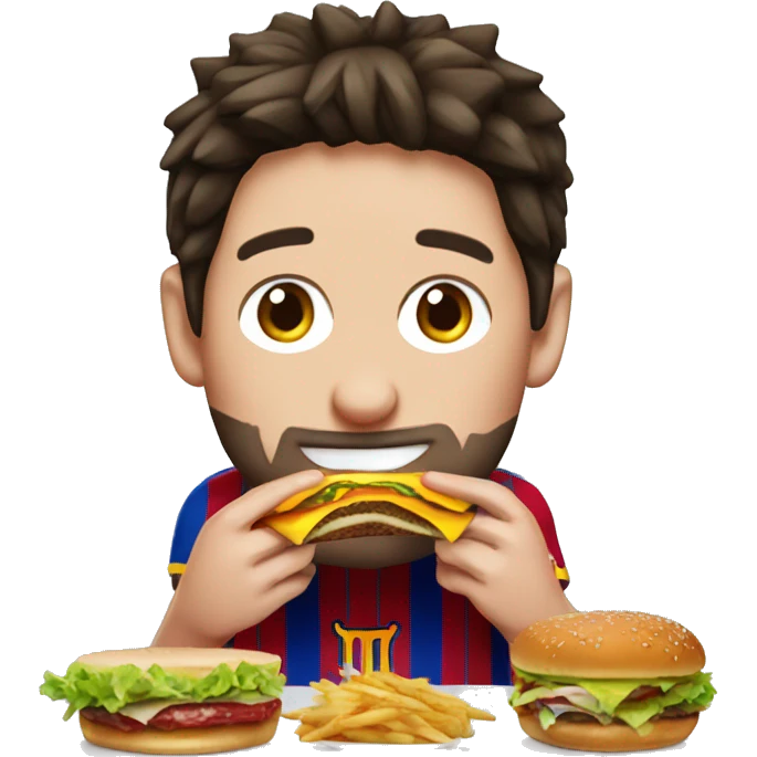 Messi comiendo hamburguesas emoji