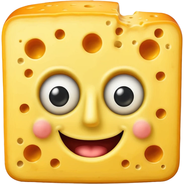 Give me a spongebob make it yellow but in cheese. no holes  emoji