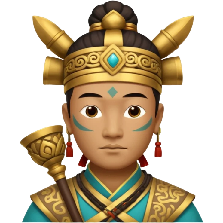 sanxingdui man from Xia, Shang, and Zhou dynasties doing 12 different things emoji