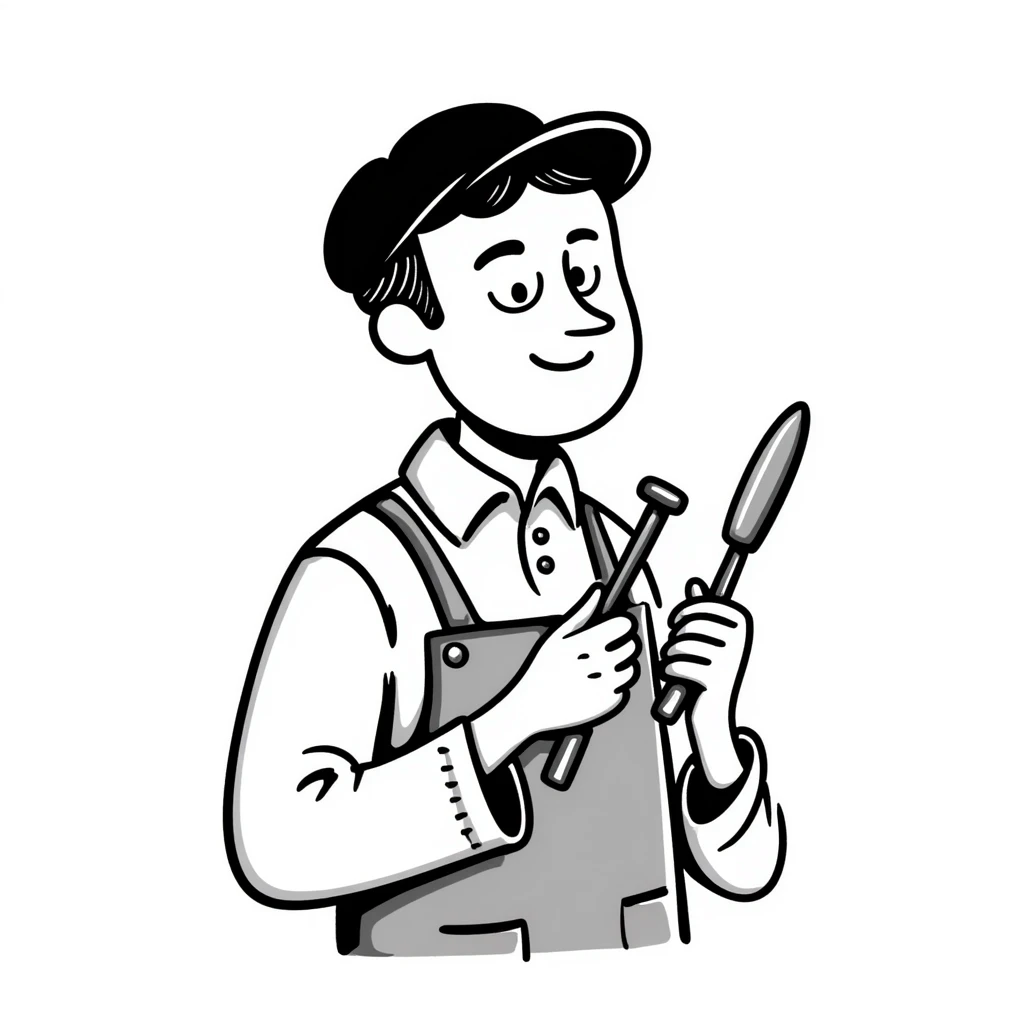 Highly detailed sketch of Victorian era English worker with rugged face, detailed period clothing with fine stitching, realistic proportions, and authentic tools emoji