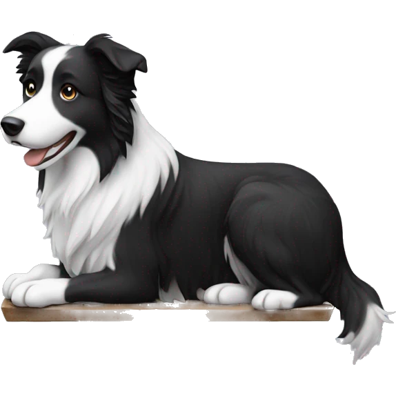 Border collie on an anvil emoji