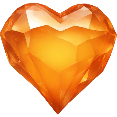 Orange crystal heart emoji