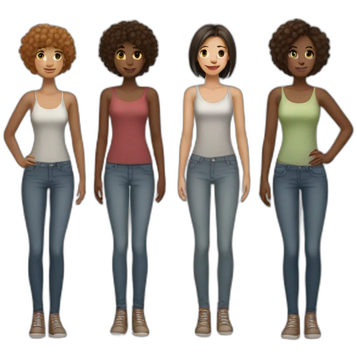 Tall and short girl friends emoji