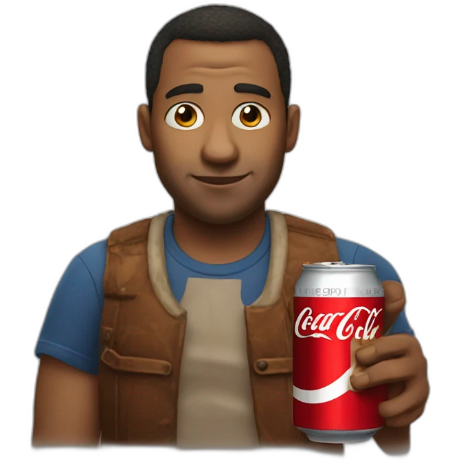 Big man drinking coca cola emoji