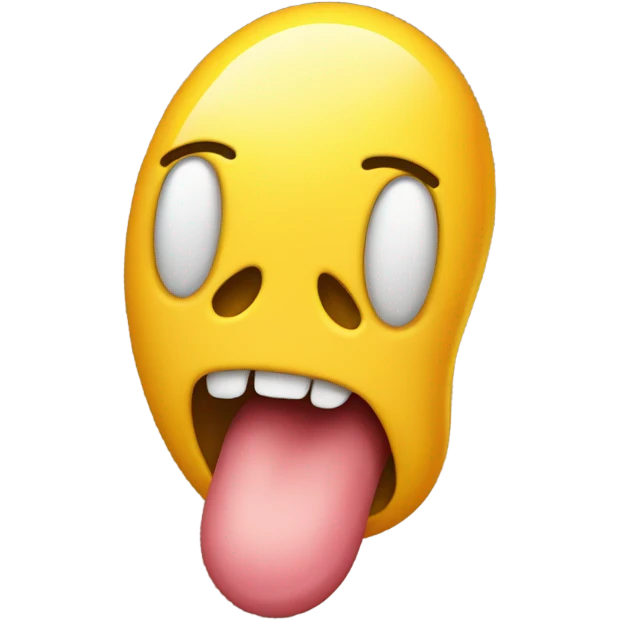 Tongue sticking out emoji with a yellow bone in its mouth emoji