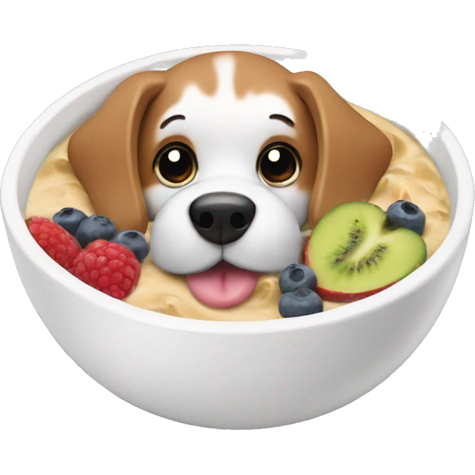 Dog eating smoothie bowl emoji
