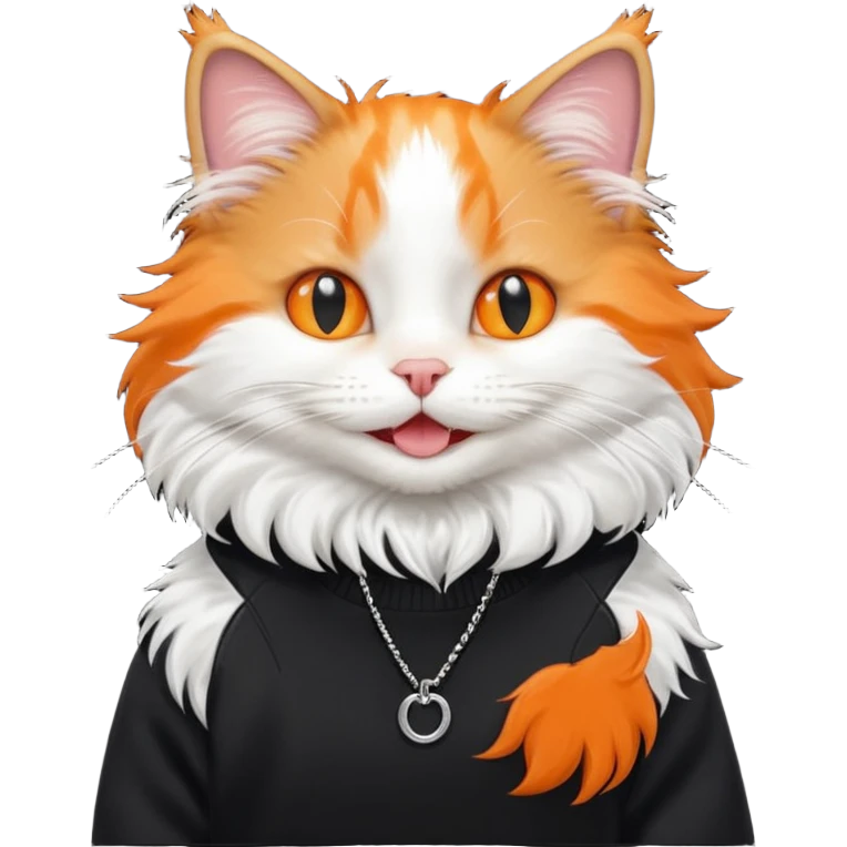 happy cat in a black balenciaga sweater emoji