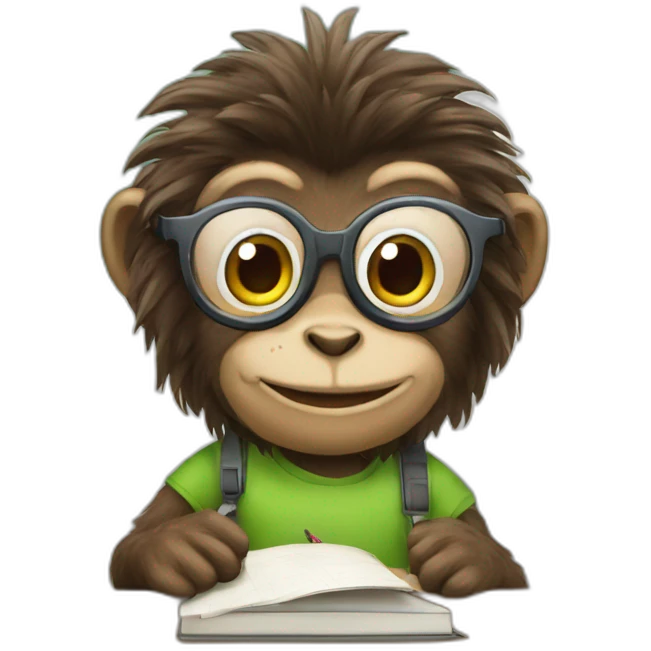 Monkeya at school emoji