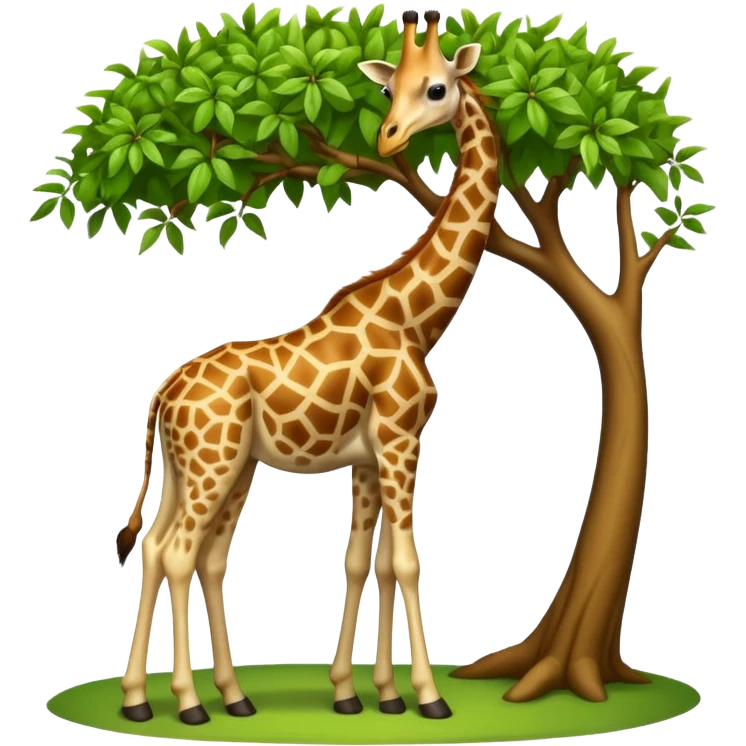 giraffe eating leaves from a tree emoji