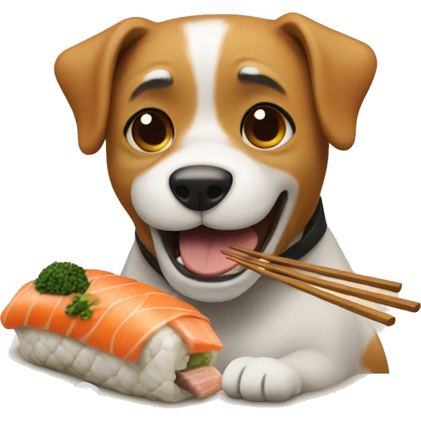 Dog eating sushi  emoji