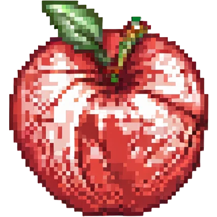 vibrant stylized whole red apple sprite for 2D fruit ninja game emoji