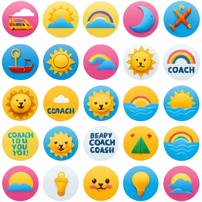 Создай стикерпак для коуча emoji