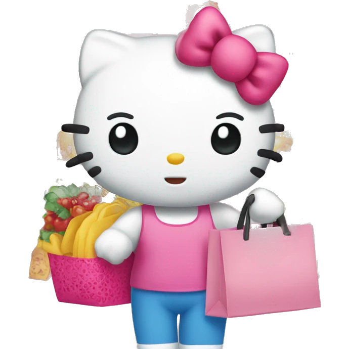 hello kitty shopping emoji