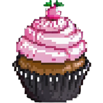 cupcake with pink icing emoji
