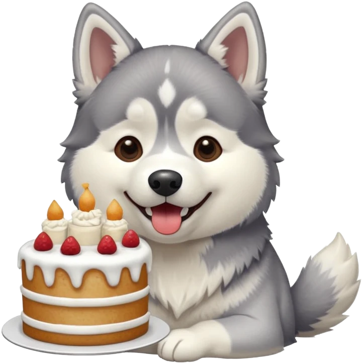 Husky eat cake emoji
