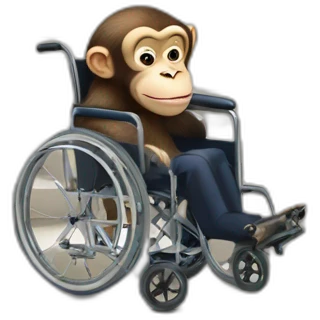 putin monkey wheelchair on stairs emoji