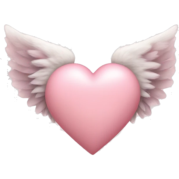 Furry Blush Pink heart with wings  emoji