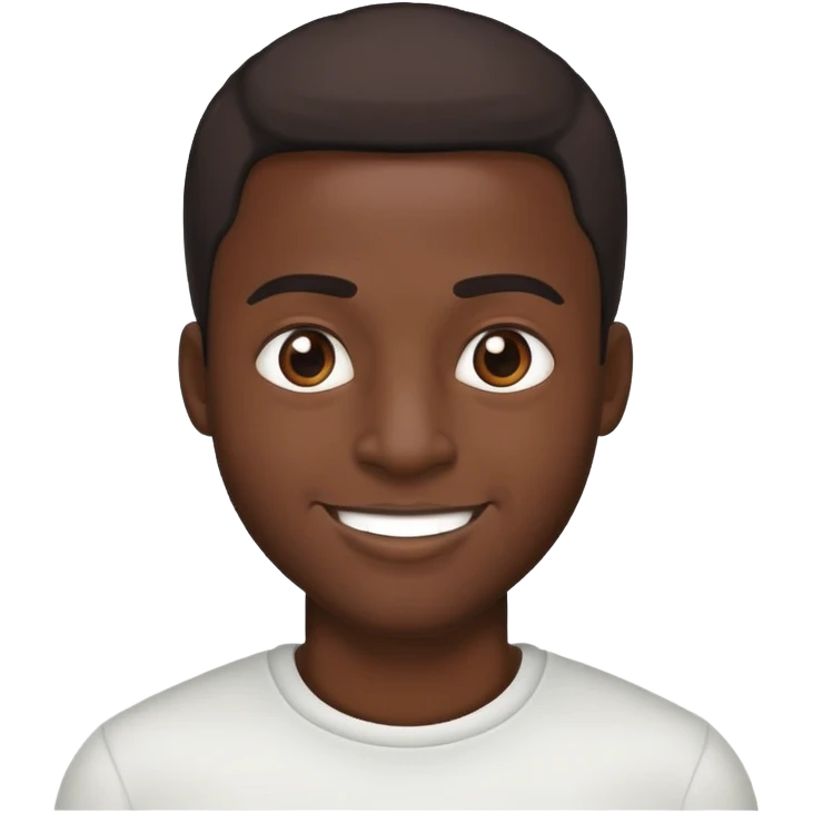 Black man with dark smile emoji