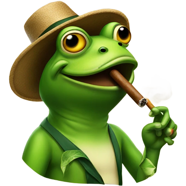 A frog smoking a cigar emoji