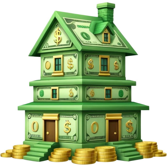 house made out of cash emoji