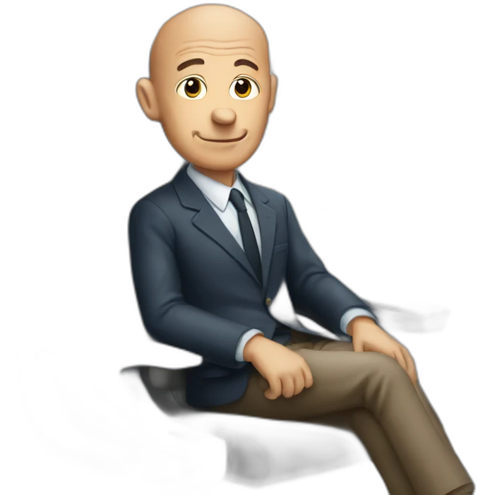 Oppenheimer sitting in an airplane emoji
