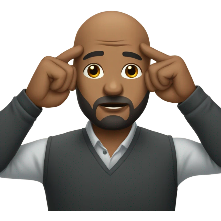 Bald head black dude with beard facepalming emoji