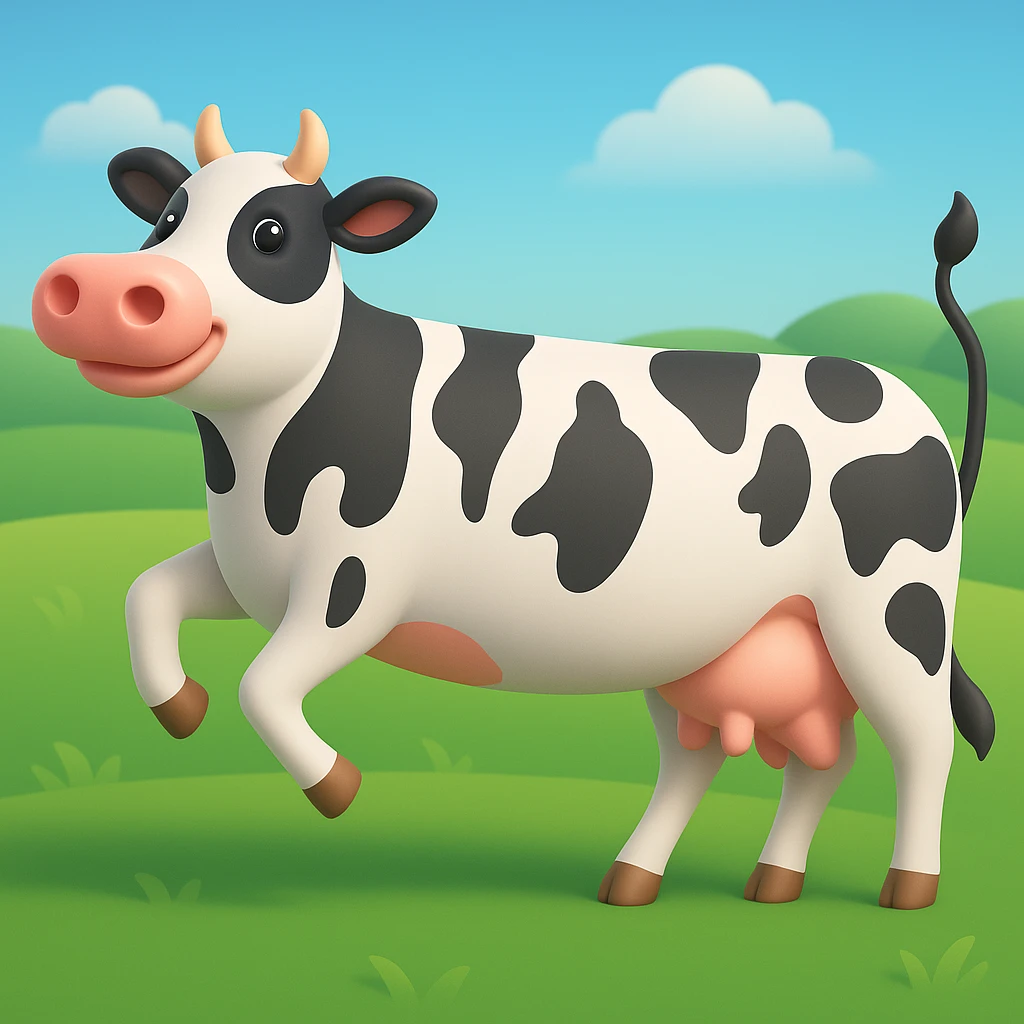 Make the image have a green grass field background in the style of microsoft style 3d fluent emojis emoji
