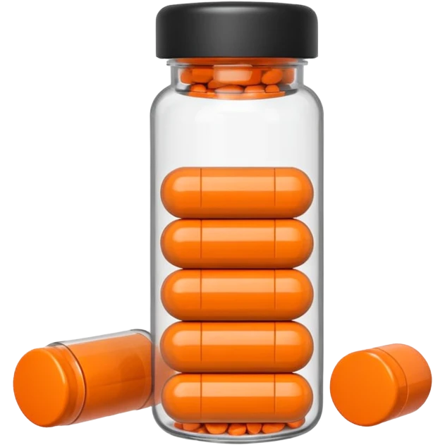 pill bottle with orange pills emoji