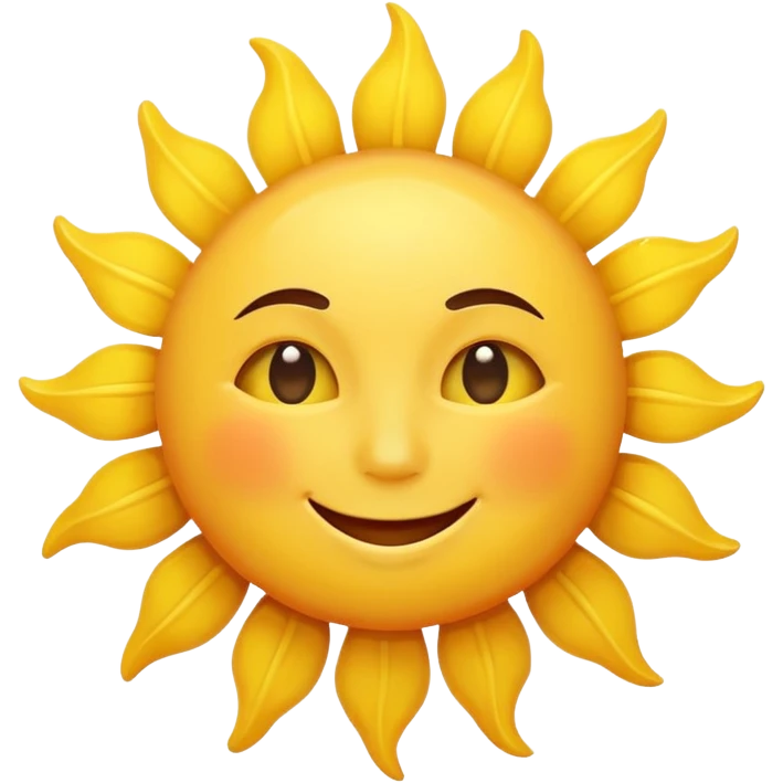 smiling sun, simple and bright emoji