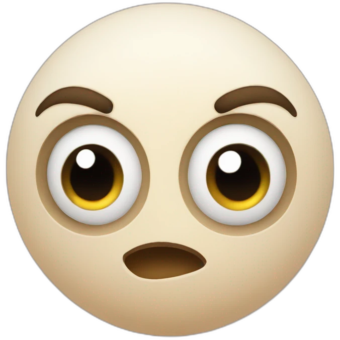 3d sphere with a cartoon Husk skin texture with big feminine eyes emoji