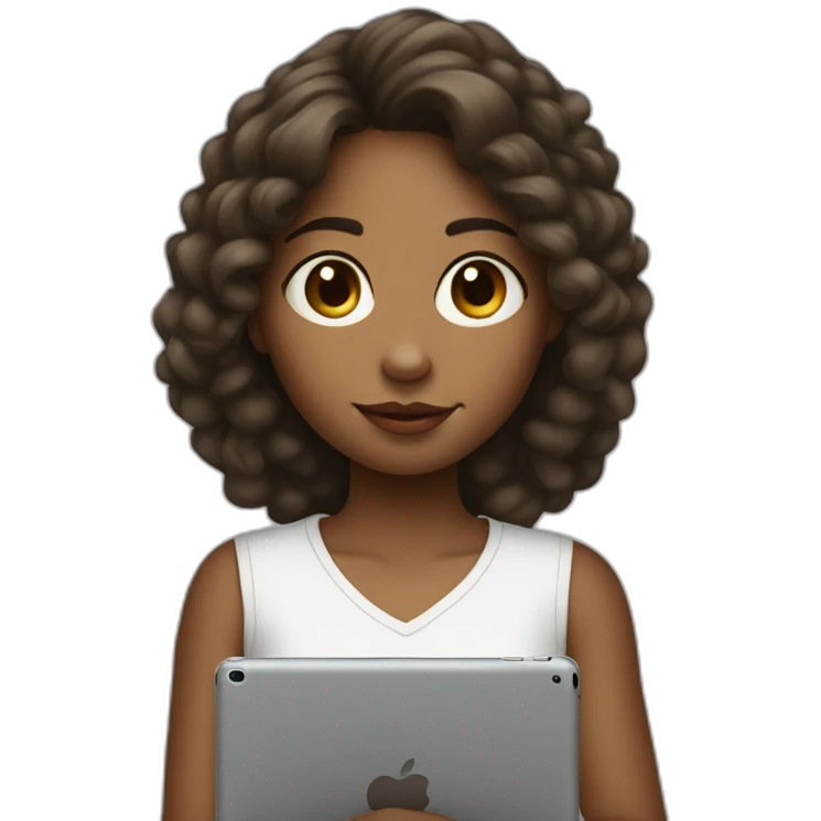 Girl drawing on an ipad emoji