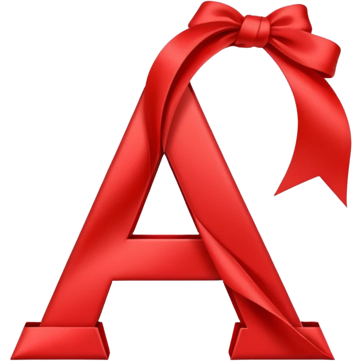 The letter a wrapped in decorative ribbon emoji