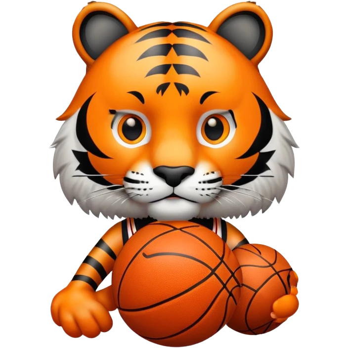 Tiger athlete with basketball emoji