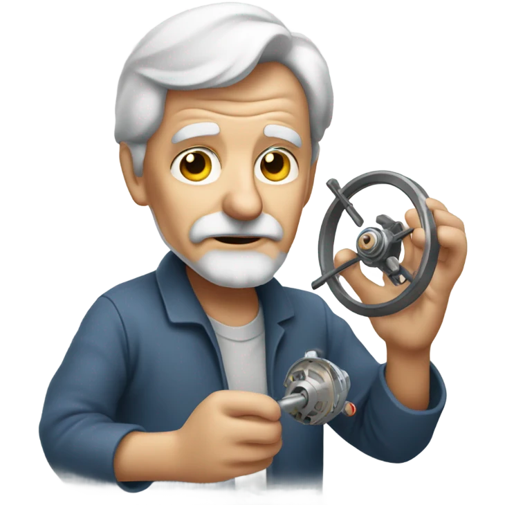 Old Man with a gyroscope in his  emoji