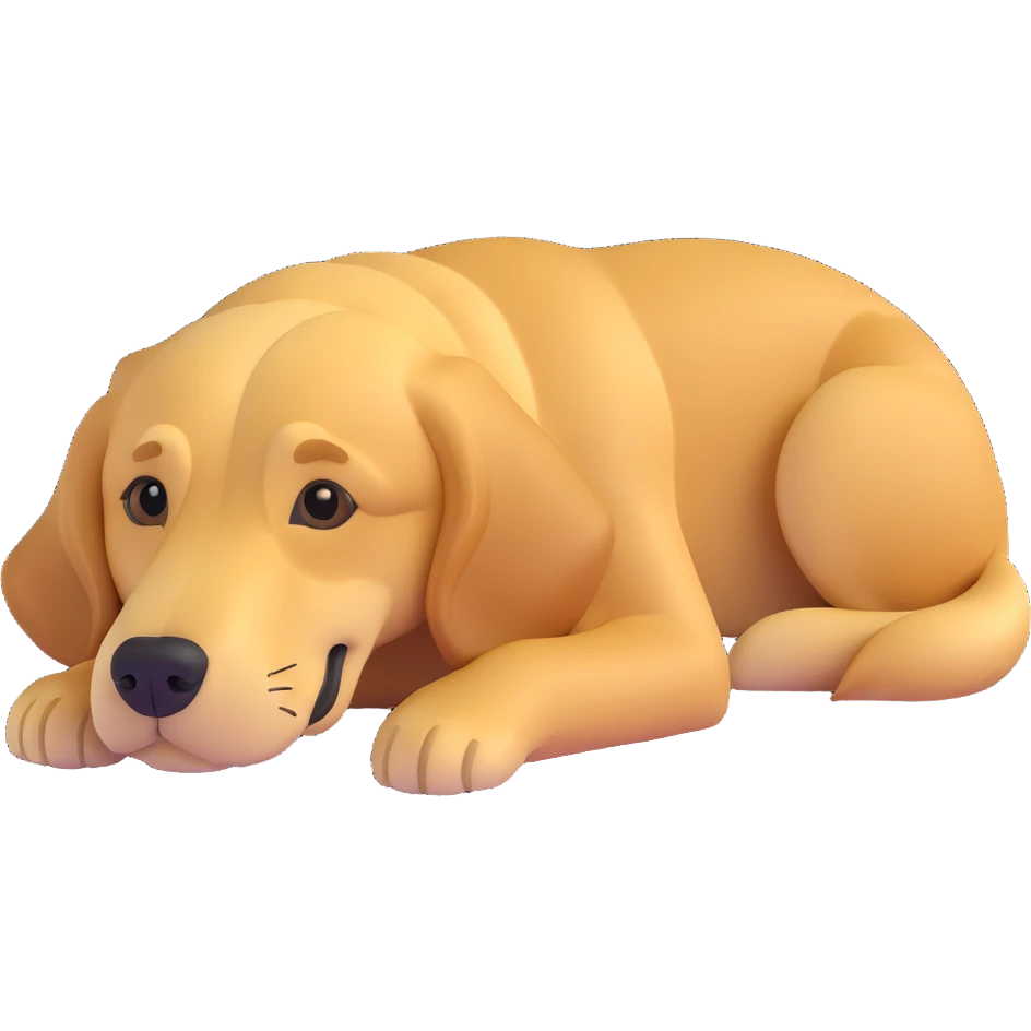 golden retriever lying down relaxed emoji