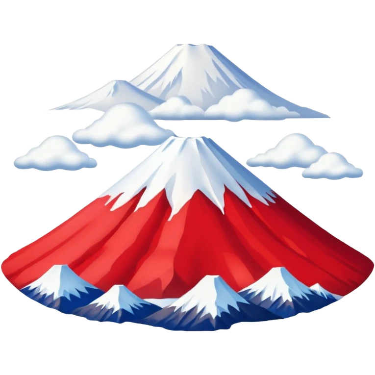 Mount Fuji with red color emoji