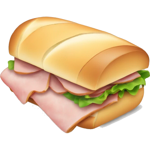 Butter and ham baguette sandwich emoji