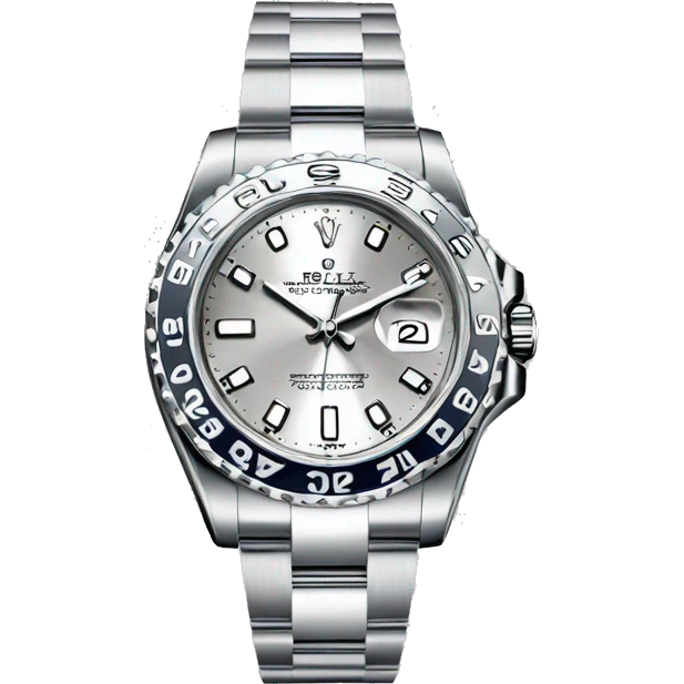 silver rolex watch without the logo emoji