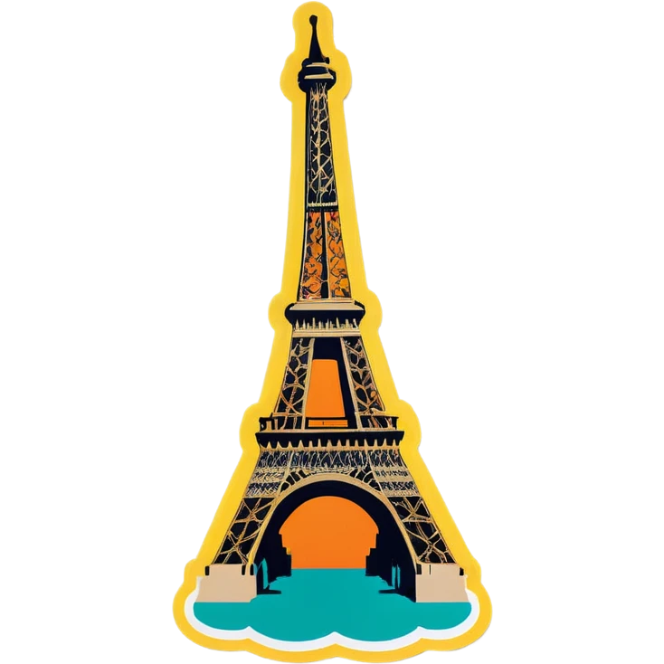 Girrafe standing in front of Eiffel tower  emoji