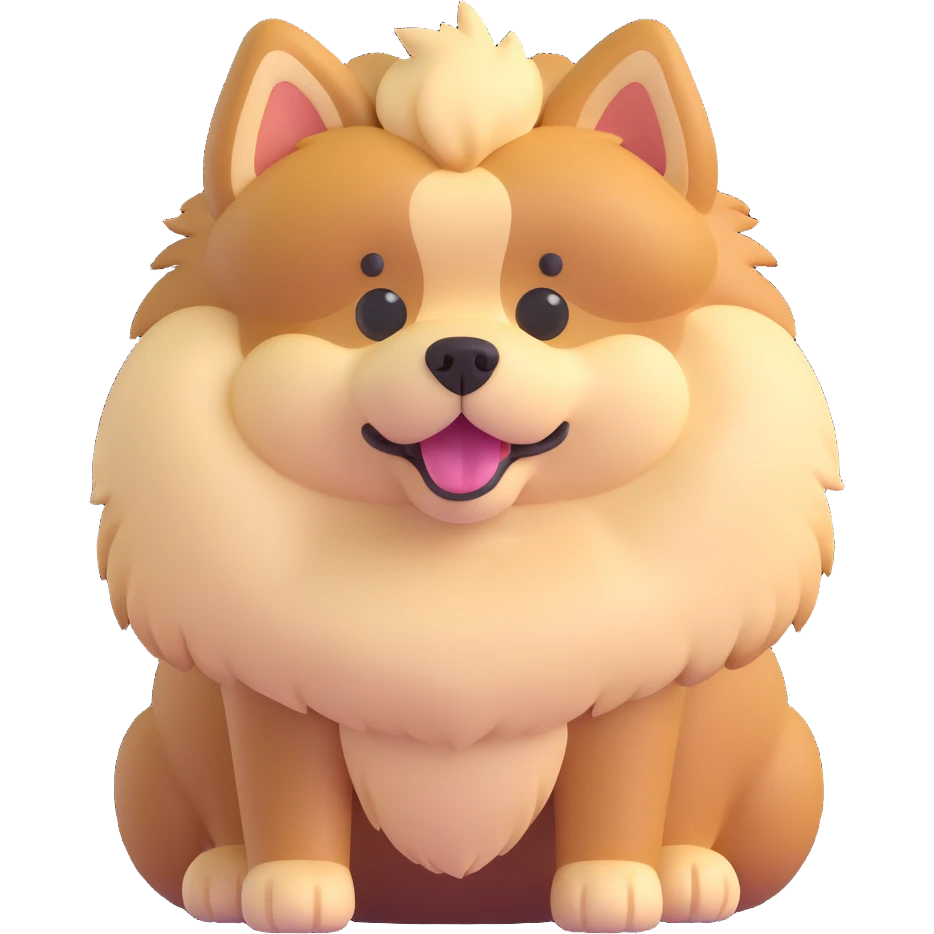 A cute fluffy dog emoji