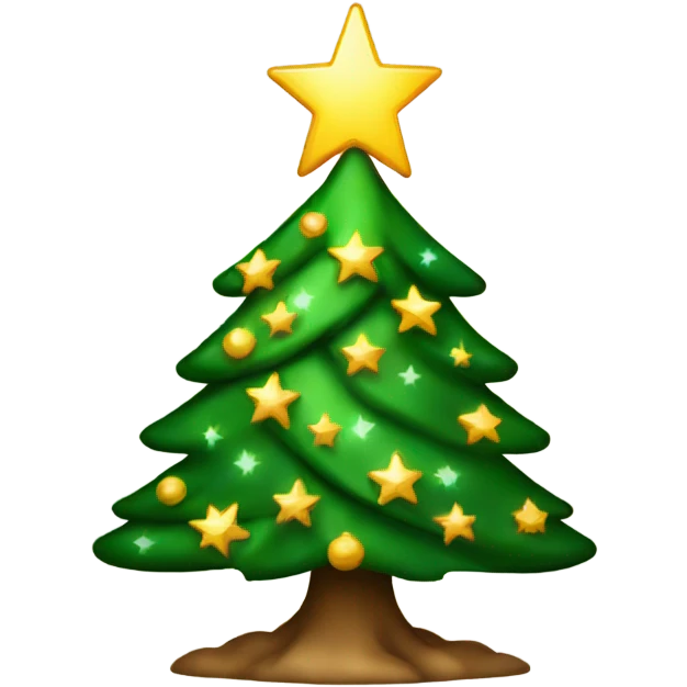 Christmas tree with shining star on top emoji