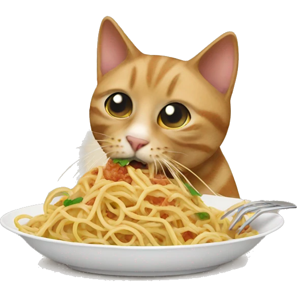 Cat eating spaghetti  emoji
